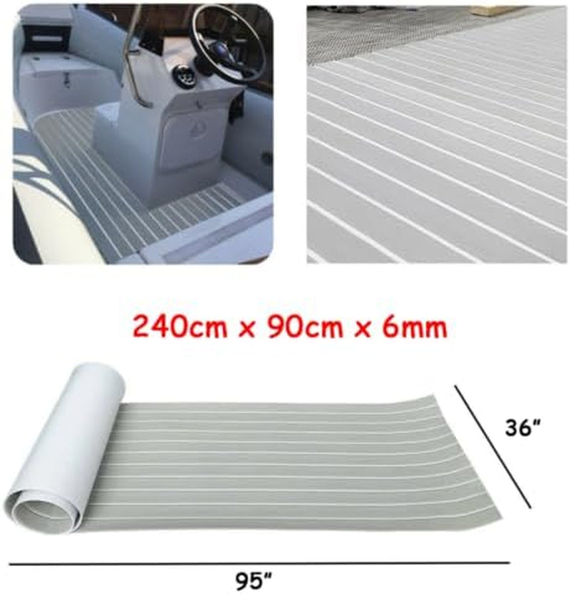 Bootsmatte Aus Eva-Schaum, Bootsboot, Yachtbrücke, Bodenmatte Aus Teak, Selbstklebend, Rutschfest, Wasserfest, Für Bootsbrücke, Freizeitfahrzeug, Yacht, 240 X 90 Cm