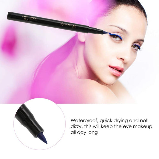 Eyeliner Blue, Eyeliner Bleistift, Roter Oder Blauer Blitz Eyeliner Stift Matt Kosmetisches Werkzeug Für Eyeliner Wasserdichter Eyeliner Stift Augenfarben Eyeliner Make up Bleistift(05# Blau)
