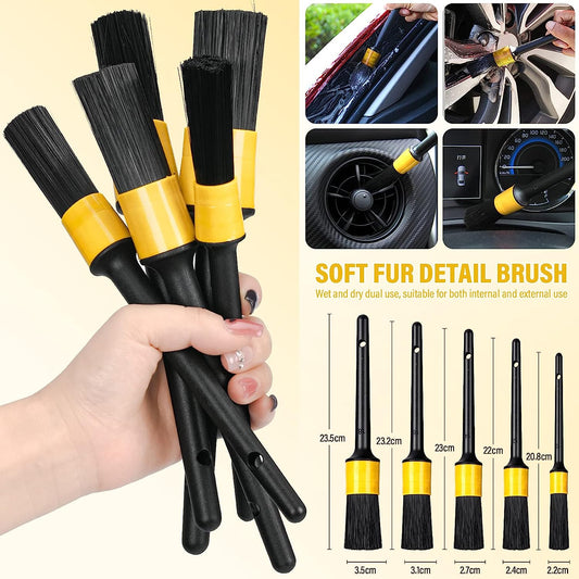 AOKITO Auto Reinigungsset - 20-Teiliges Autopflege Set Für Innenraum Und Außen - Autowaschset Mit Bürsten, Polierschwämmen, Reinigungsgel Und Mehr - Praktische Tragetasche Inklusive