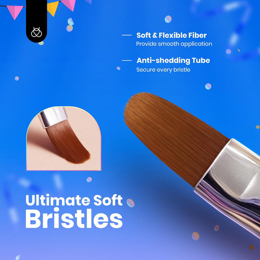 Beetles Professionelle Nagelpinsel 6 Set - Nageldesign Pinsel Nail Art Professionel Pinsel Set Für Gelnägel Nägel Uv-Gel Pinselset Gelpinsel Nagel Liner Gel-Pinsel Für Zu Hause DIY Maniküre