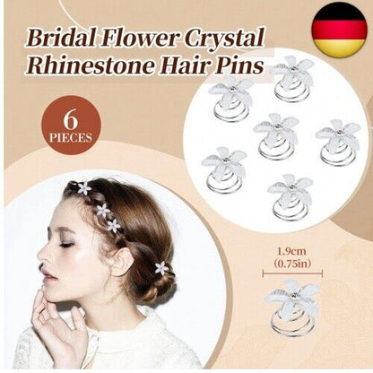 24 Stück Haarspiralen Hochzeit, Curlies Haarschmuck Perlen Strass Curlies