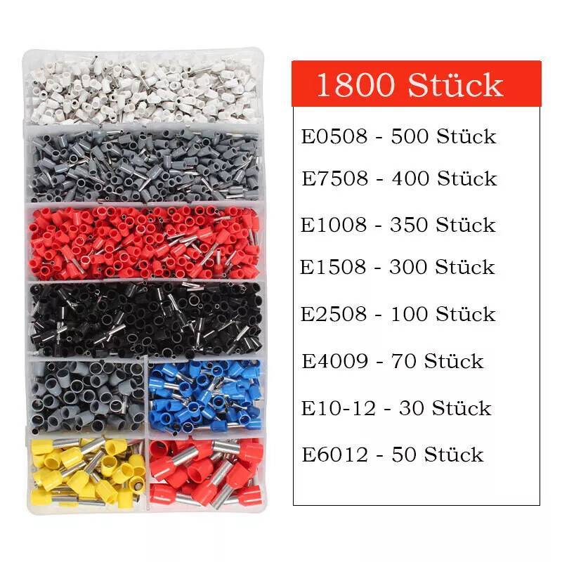 Crimping Pliers Ferrules Pliers 1800 Pieces Set Cable Lugs Crimping Pliers