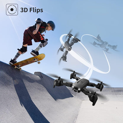 DE 4DRC V12 Drohne HD 4K-Weitwinkel-Dual-Kamera Tragbarer Faltbarer RC-Quadcopter,