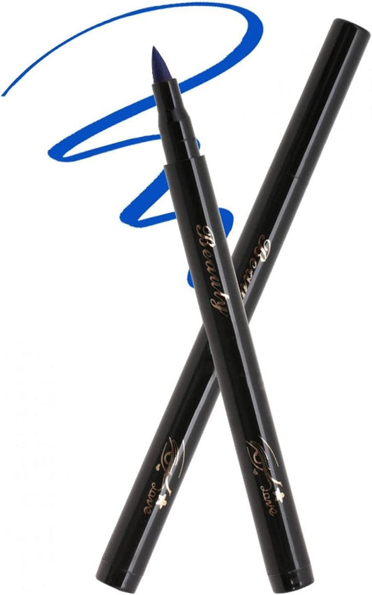 Eyeliner Blue, Eyeliner Bleistift, Roter Oder Blauer Blitz Eyeliner Stift Matt Kosmetisches Werkzeug Für Eyeliner Wasserdichter Eyeliner Stift Augenfarben Eyeliner Make up Bleistift(05# Blau)