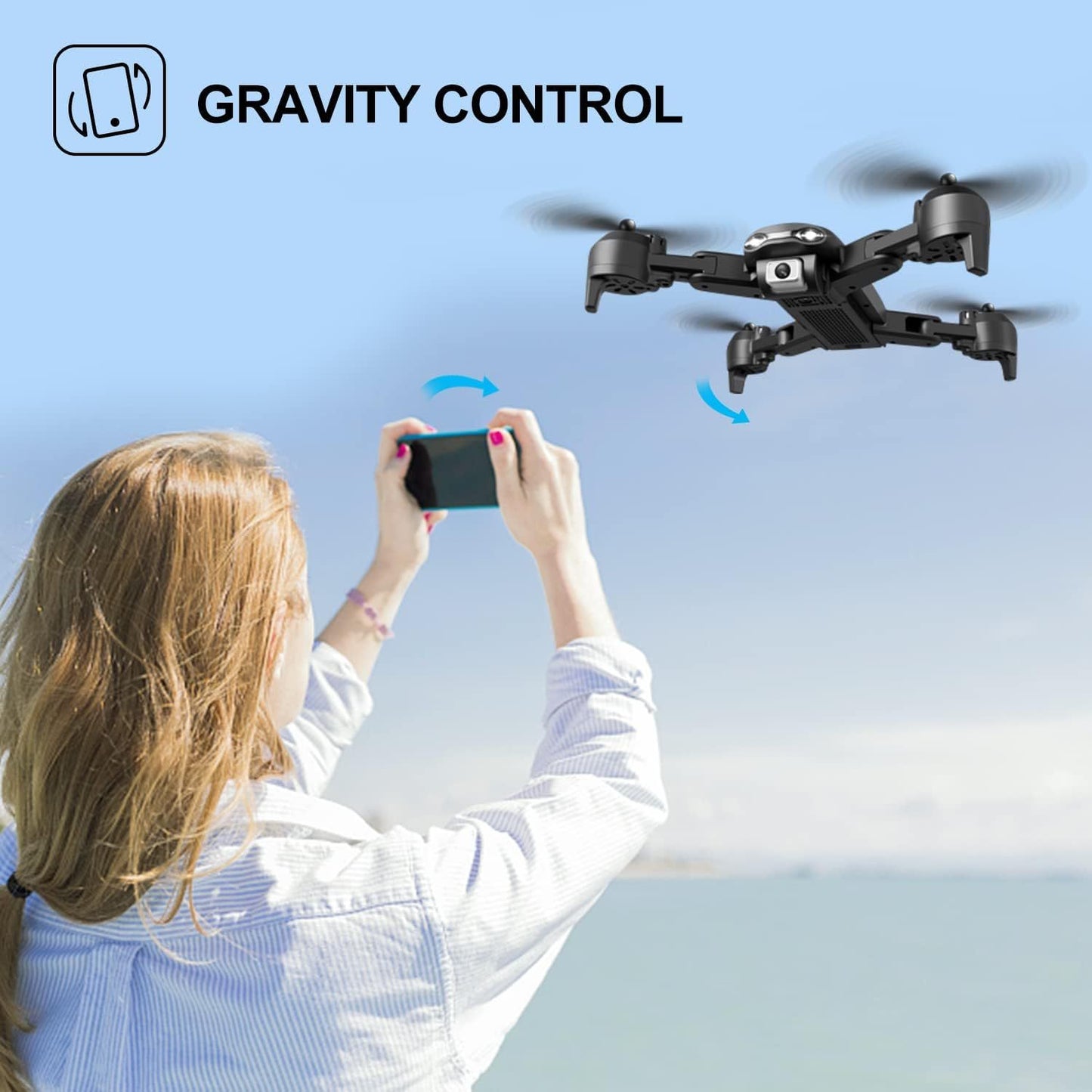 DE 4DRC V12 Drohne HD 4K-Weitwinkel-Dual-Kamera Tragbarer Faltbarer RC-Quadcopter,