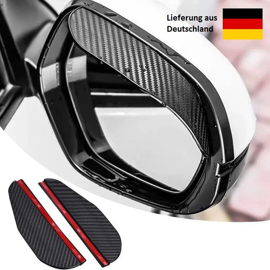 2X Auto Rückspiegel Regenschutz Sonnenblende Aussenspiegel Carbon Design