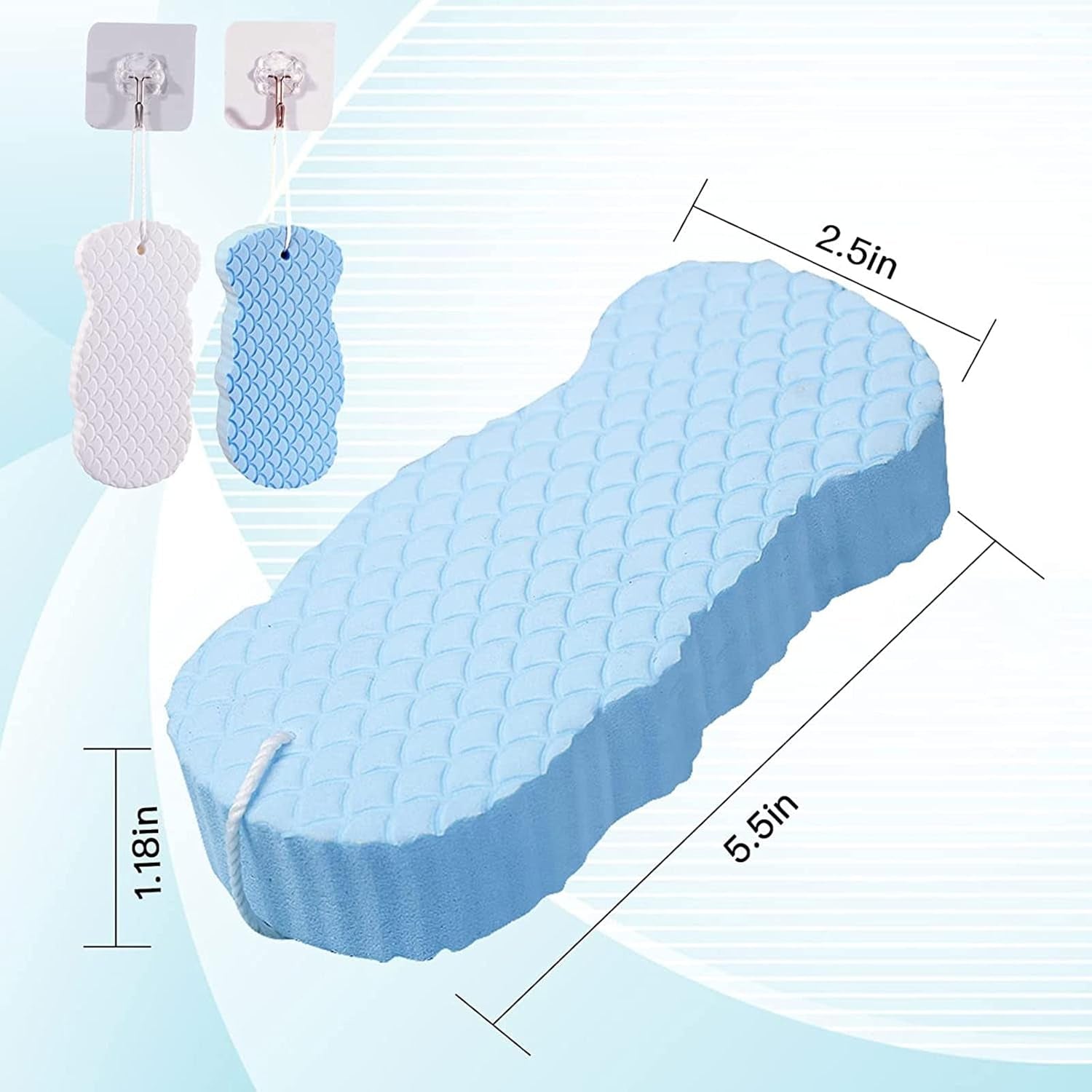 Ultra Soft Bath Body Shower Sponge,3 Stück Peeling Badeschwamm Exfoliating Bath Sponge Körper Peeling-Schwamm Tote Haut Entfernen Handbrause Massage Für Frauen,Männer,Kind