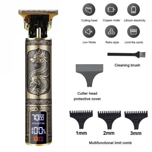 Beard Trimmer Hair Clippers Cordless Rechargeable Hair Cutting Barber Shaving Machine For Men USB Charging