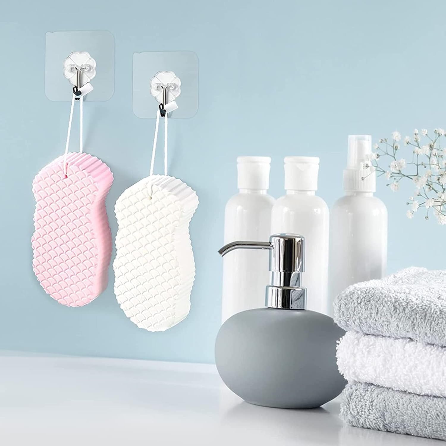 Ultra Soft Bath Body Shower Sponge,3 Stück Peeling Badeschwamm Exfoliating Bath Sponge Körper Peeling-Schwamm Tote Haut Entfernen Handbrause Massage Für Frauen,Männer,Kind