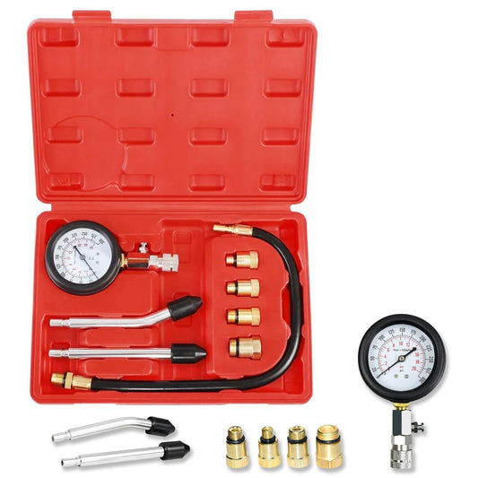 KOMPRESSIONSTESTER-SATZ BENZIN MOTOR KOMPRESSION PRuFER MESSER 0-20 Bar