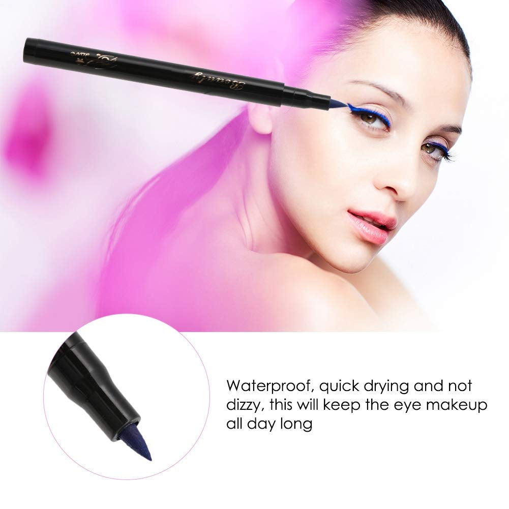 Eyeliner Blue, Eyeliner Bleistift, Roter Oder Blauer Blitz Eyeliner Stift Matt Kosmetisches Werkzeug Für Eyeliner Wasserdichter Eyeliner Stift Augenfarben Eyeliner Make up Bleistift(05# Blau)