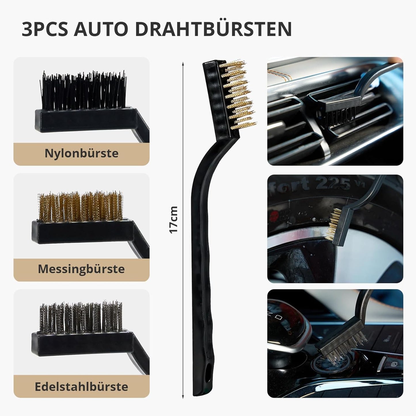 20 Stück Autopflege Set, Auto Reinigungsset, Auto Detailing Pinsel Auto Waschset Für Auto Reinigung Innenraum Und Außen