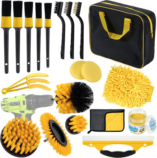 20 Stück Autopflege Set, Auto Reinigungsset, Auto Detailing Pinsel Auto Waschset Für Auto Reinigung Innenraum Und Außen