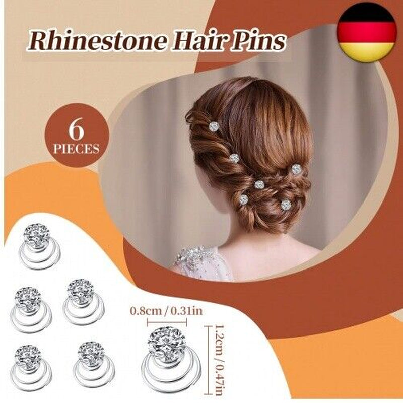 24 Stück Haarspiralen Hochzeit, Curlies Haarschmuck Perlen Strass Curlies
