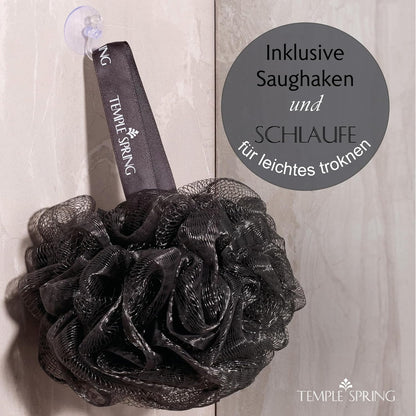 Temple Spring Recycelter Duschschwamm, Körperpeeling Badeschwamm, Luffa Schwamm, Peeling Schwamm Für Eingewachsene Haare, Waschschwamm Körper, Loofah Body Scrubber, Duschschwamm Körper - Kiesstrand