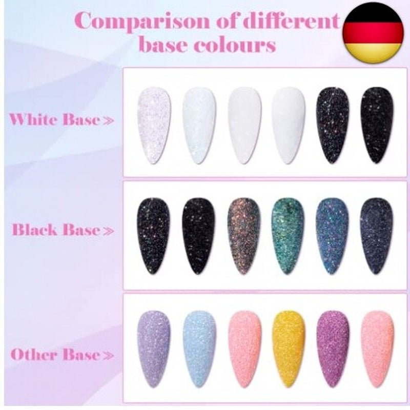 Kiiwah 6 Farben Nagelglitzer, Glitzer Für Nägel Schimmernder Zucker Effek, 3D N