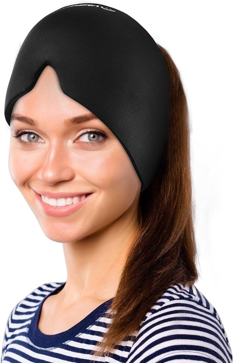 I-THERA-U Migräne Maske 2Pcs - Wiederverwendbar 2 in 1 Schlafmaske Headache Hat, Kopfschmerzen Kühlpads Gel, Migräne Haube Für Geschwollene Augen, Verspannungen, Sinus & Stressabbau, Männer & Frauen