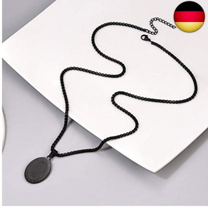 PROSTEEL St. Christopher Anhänger Halskette Schwarz Motiv Heiliger