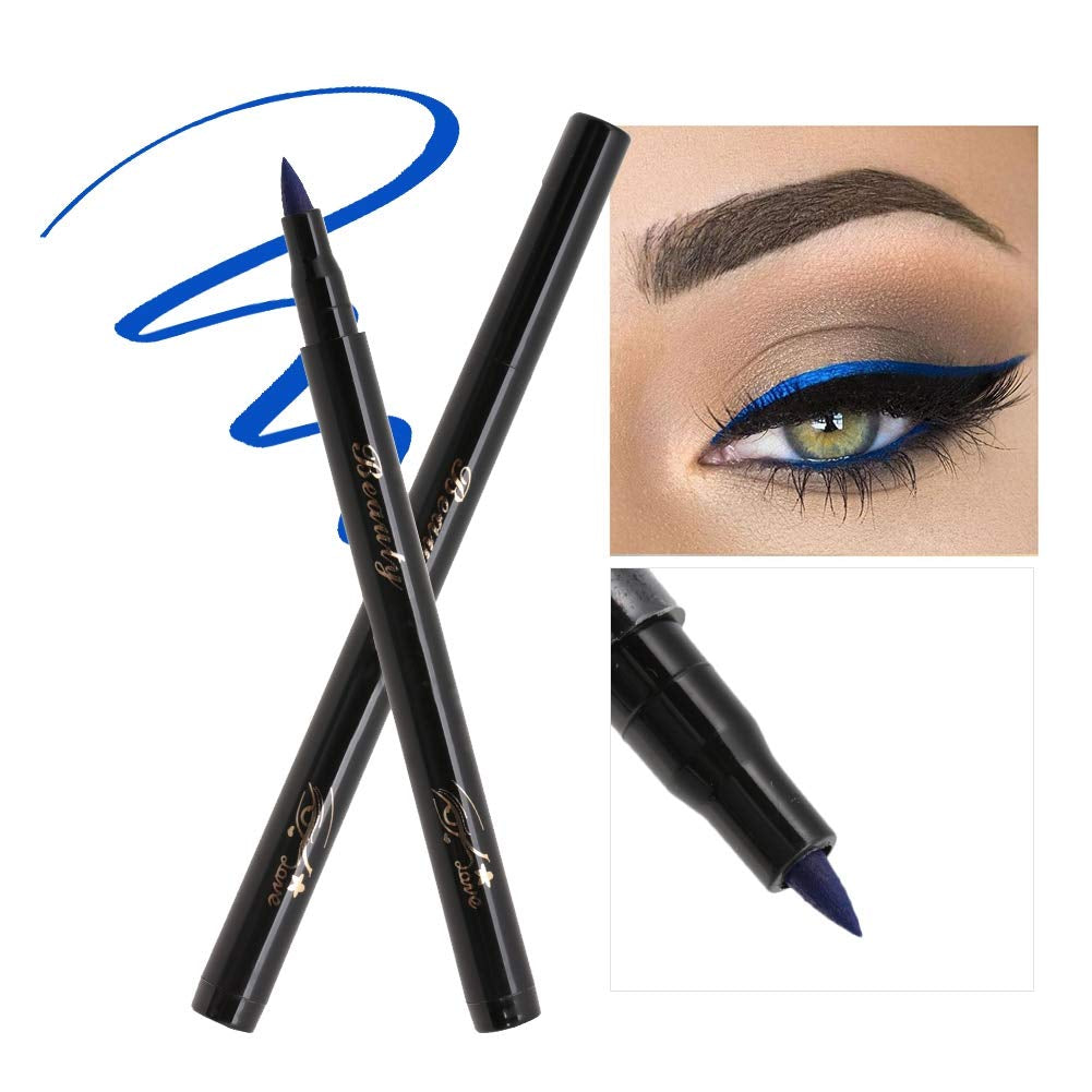 Eyeliner Blue, Eyeliner Bleistift, Roter Oder Blauer Blitz Eyeliner Stift Matt Kosmetisches Werkzeug Für Eyeliner Wasserdichter Eyeliner Stift Augenfarben Eyeliner Make up Bleistift(05# Blau)