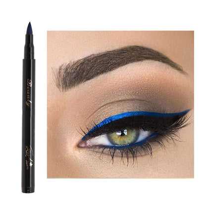 Eyeliner Blue, Eyeliner Bleistift, Roter Oder Blauer Blitz Eyeliner Stift Matt Kosmetisches Werkzeug Für Eyeliner Wasserdichter Eyeliner Stift Augenfarben Eyeliner Make up Bleistift(05# Blau)