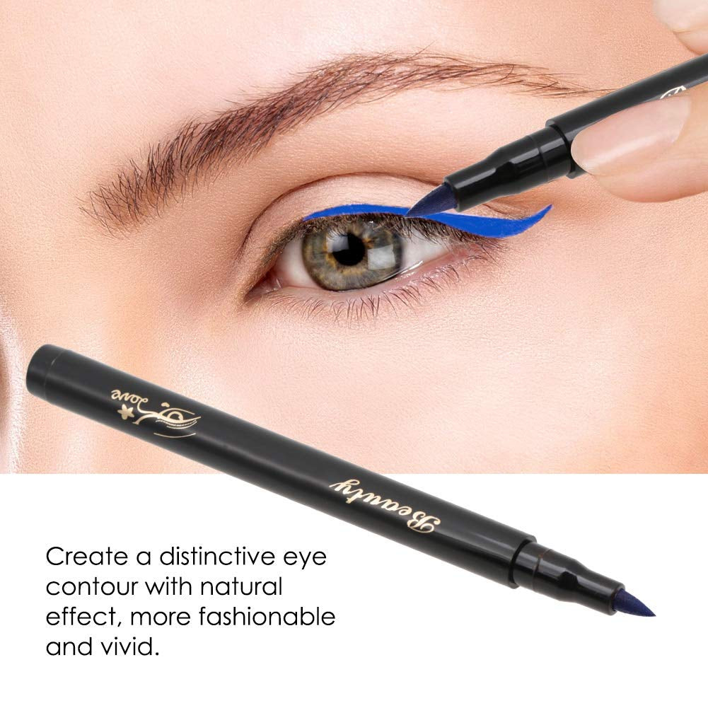 Eyeliner Blue, Eyeliner Bleistift, Roter Oder Blauer Blitz Eyeliner Stift Matt Kosmetisches Werkzeug Für Eyeliner Wasserdichter Eyeliner Stift Augenfarben Eyeliner Make up Bleistift(05# Blau)