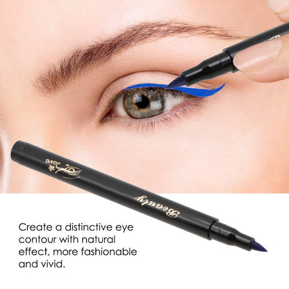 Eyeliner Blue, Eyeliner Bleistift, Roter Oder Blauer Blitz Eyeliner Stift Matt Kosmetisches Werkzeug Für Eyeliner Wasserdichter Eyeliner Stift Augenfarben Eyeliner Make up Bleistift(05# Blau)