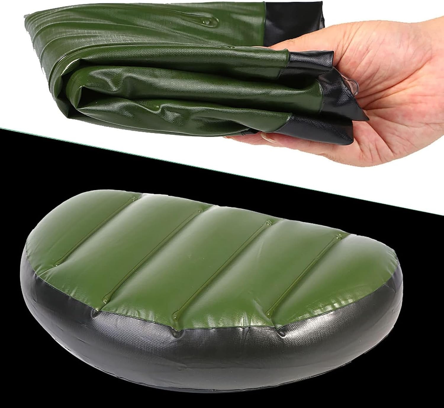 Aufblasbare Sitzkissen Für Schlauchboot, Angeln Sitzkissen, PVC Aufblasbare Fischerbootsitze Für Camping Im Freien Und Verschiedene Wasseraktivitäten (Grün)