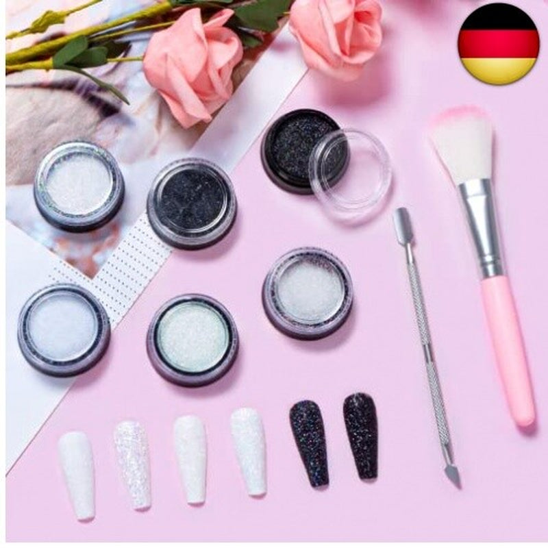 Kiiwah 6 Farben Nagelglitzer, Glitzer Für Nägel Schimmernder Zucker Effek, 3D N