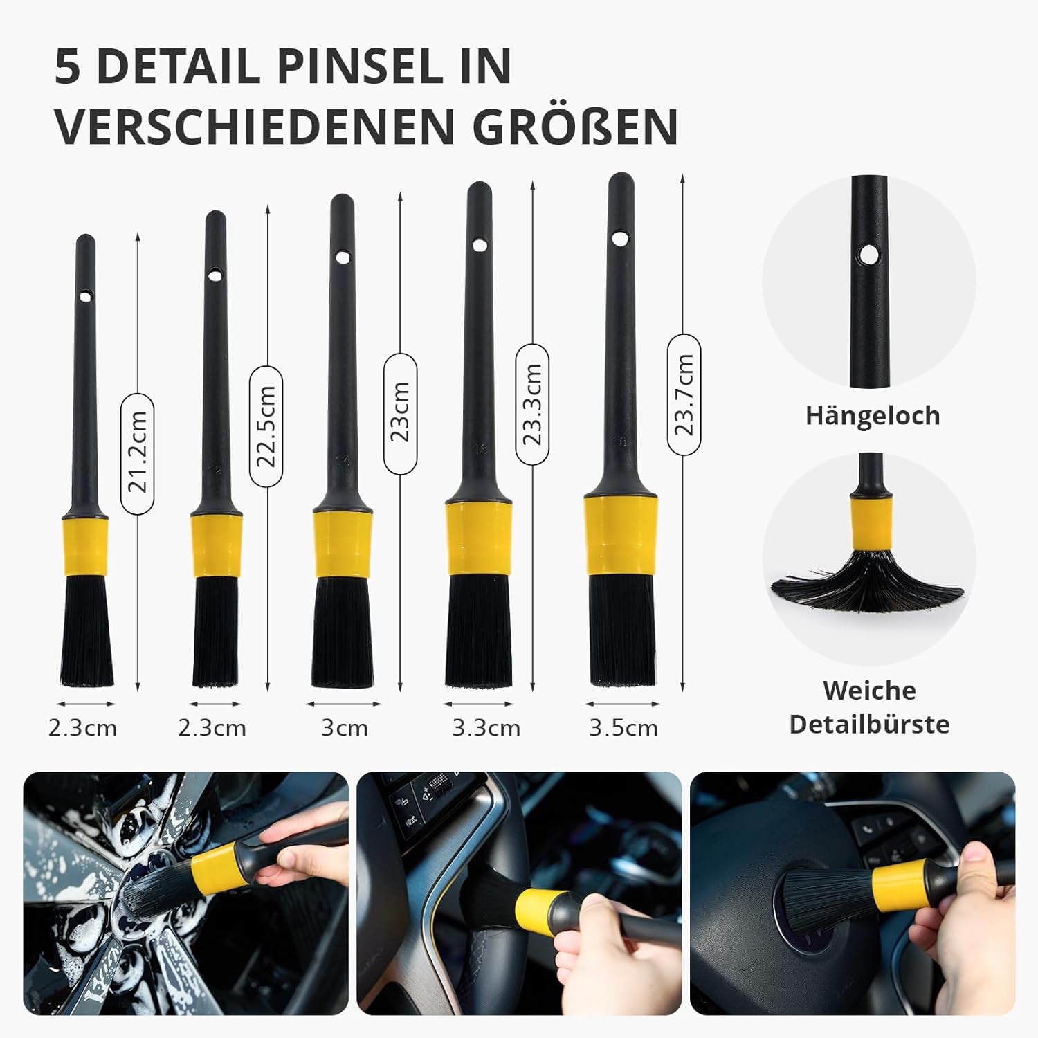 20 Stück Autopflege Set, Auto Reinigungsset, Auto Detailing Pinsel Auto Waschset Für Auto Reinigung Innenraum Und Außen