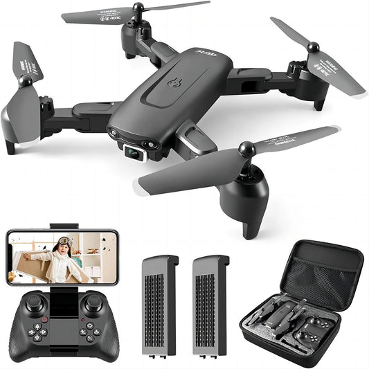 DE 4DRC V12 Drohne HD 4K-Weitwinkel-Dual-Kamera Tragbarer Faltbarer RC-Quadcopter,