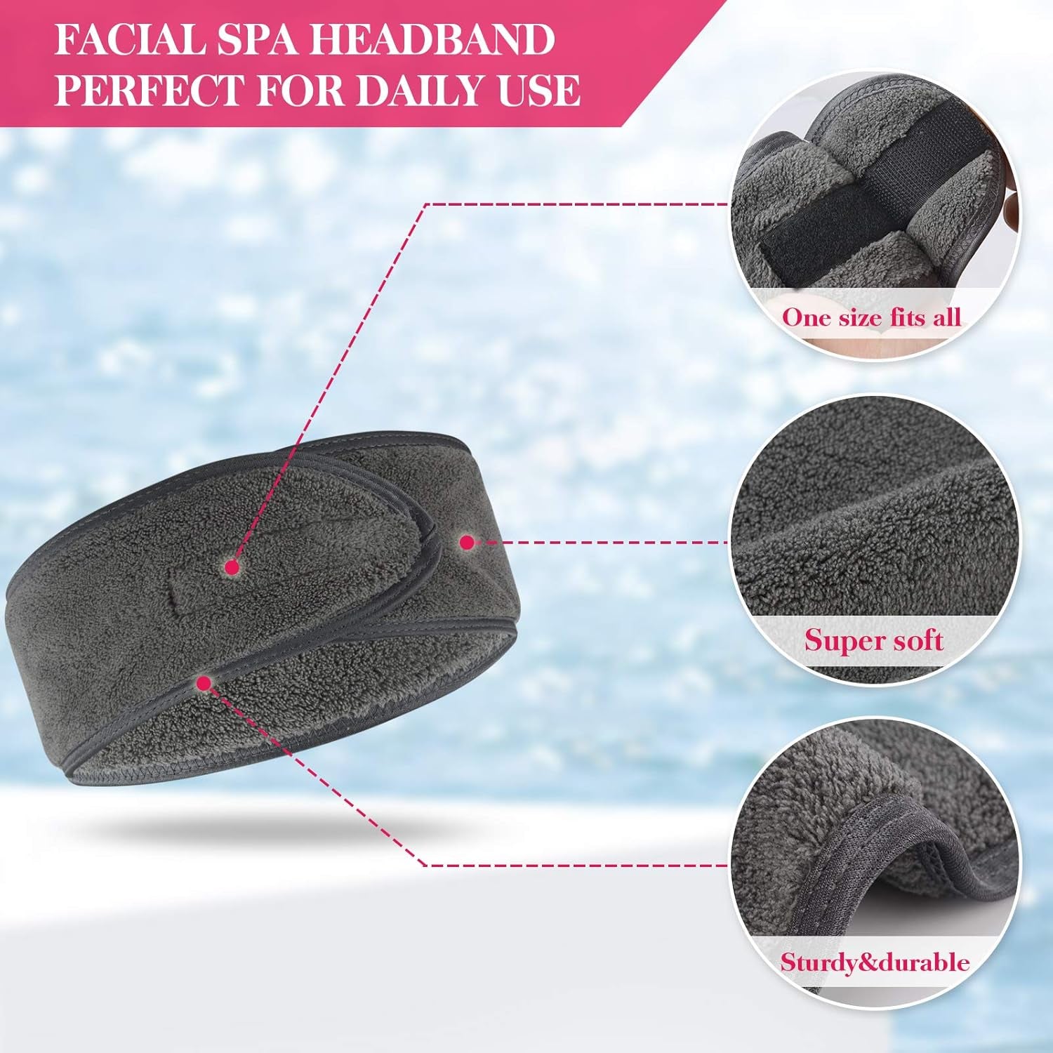 Kinhwa Make-Up Entferner Handschuh Super Sanft Mikrofaser Abschminkhandschuh Wiederverwendbar Gesichtsreinigung Und Kosmetik Stirnband Dunkelgrau