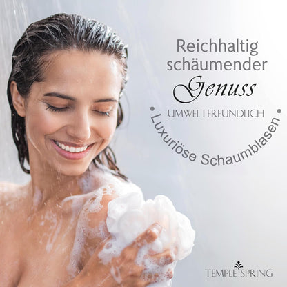 Temple Spring Recycelter Duschschwamm, Körperpeeling Badeschwamm, Luffa Schwamm, Peeling Schwamm Für Eingewachsene Haare, Waschschwamm Körper, Loofah Body Scrubber, Duschschwamm Körper - Kiesstrand