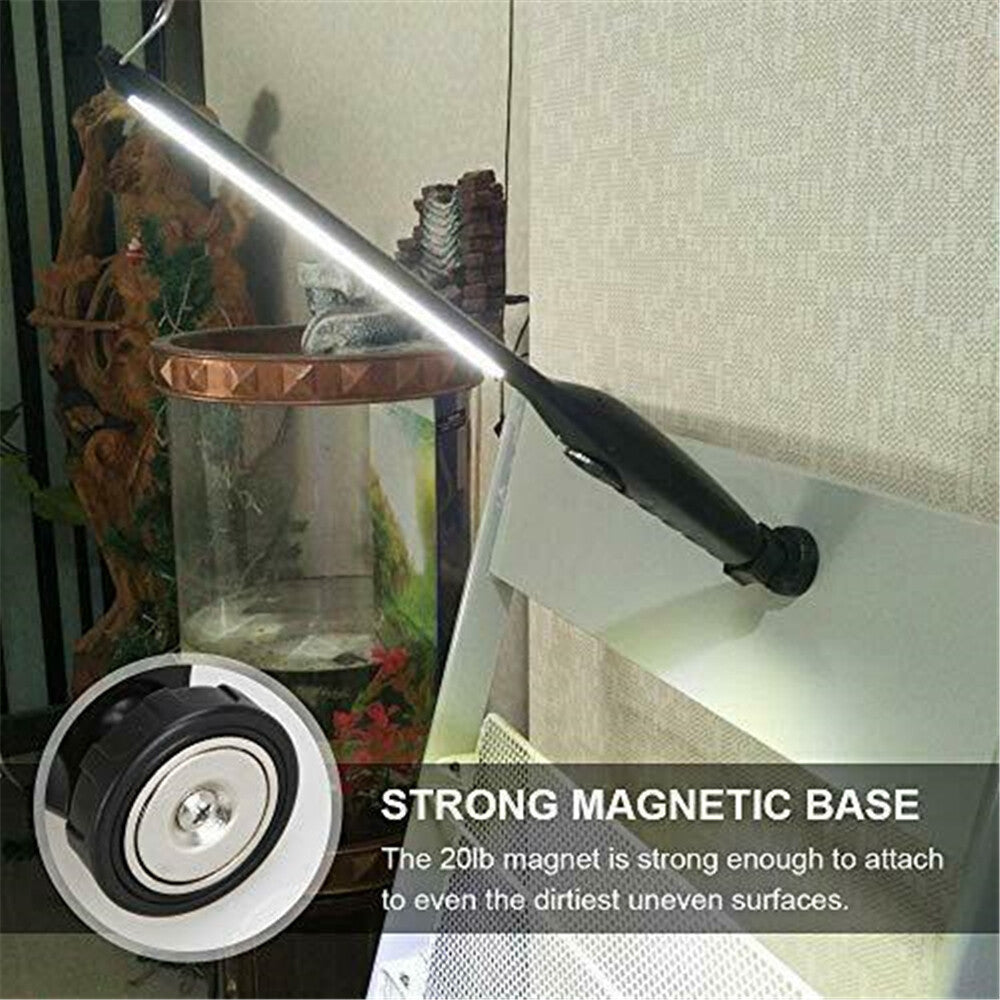 USB Rechargeable Work Light Magnetic LED Flashlight Flexible Cordless Torch Automotive Inspection Emergency Light 2 PACK
